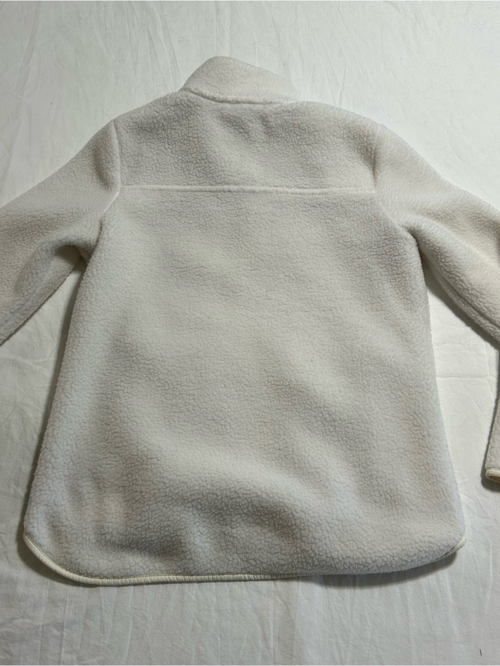 Talbots Ivory Sherpa Fleece Full Zip Jacket Small Cozy Coastal Grandma - Picture 4 of 10